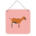 Micasa Oberhasli Goat Pink Check Wall or Door Hanging Prints6 x 6 in. MI234165